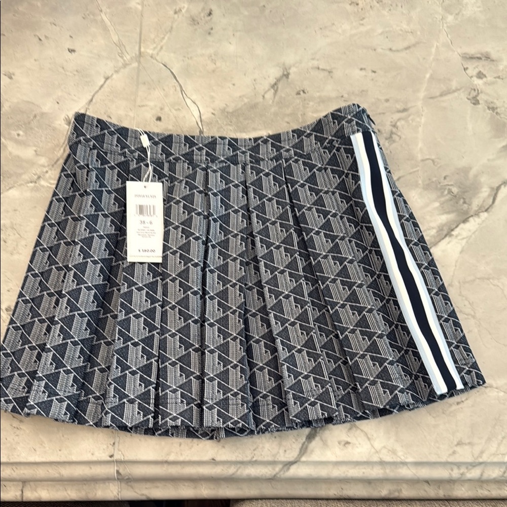 Lacoste Black and White Geometric Mini Skirt